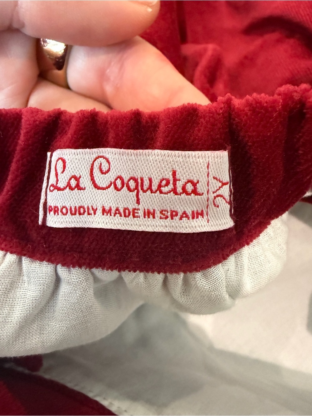 ❤️ La Coqueta Cora Cherry Velvet Pinafore Dress 2T - Picture 4 of 8